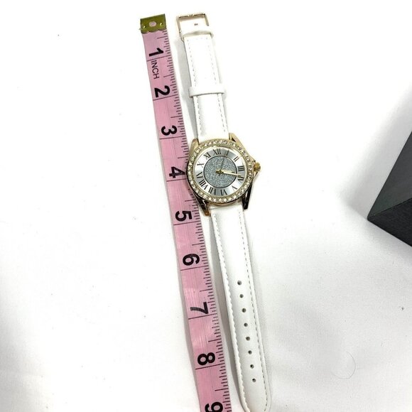 Kessaris KS1217 Crystal Studded Oversize Analog Watch Gold/White 9"L - Picture 9 of 9